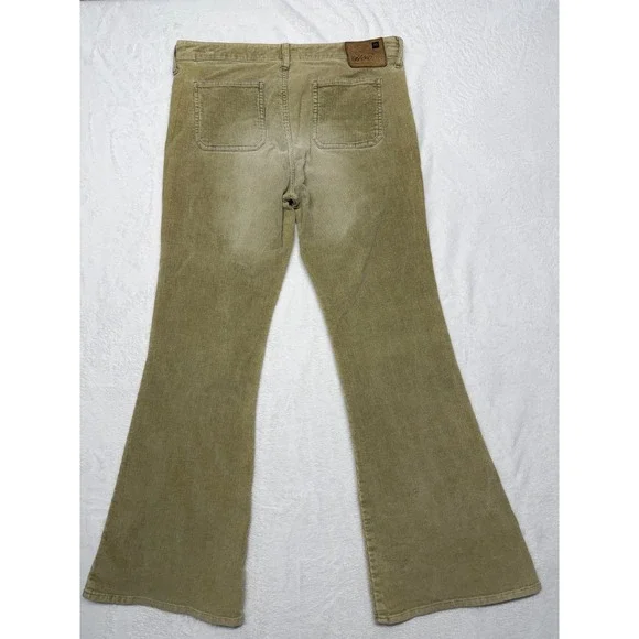 Vintage Mossimo Corduroy Flare Women's Size 13 Pants Faded Olive Beige - Picture 6 of 10